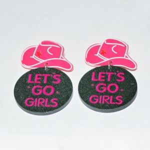 Let's go girls Shania Twain cowgirl hat earrings
